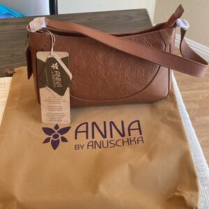 Anna by Anuschka Brown Embossed Leather Bag